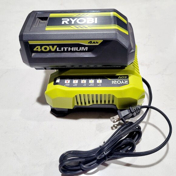 Ryobi 40-Volt 4 Ah High Capacity Lithium-Ion Battery & Charger EUC - Picture 1 of 16